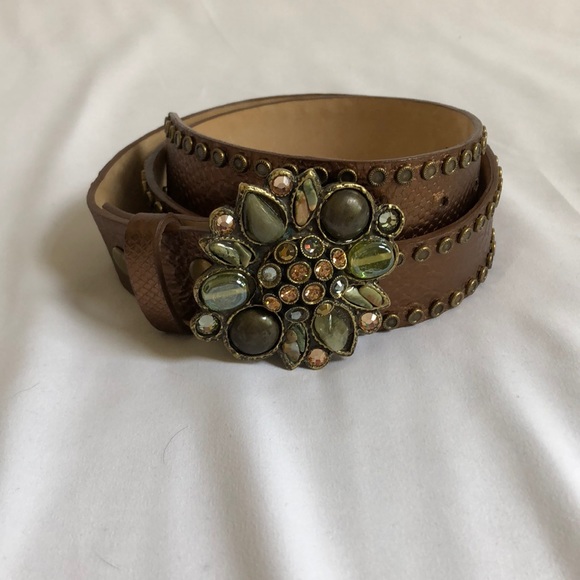 Leatherock leather jewel buckle belt size S/32 - Picture 5 of 8